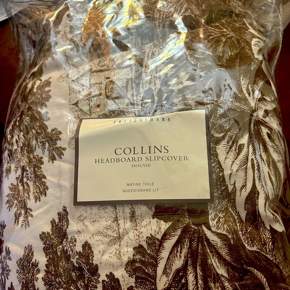 Pottery Barn COLLINS headboard toilet sliipcover